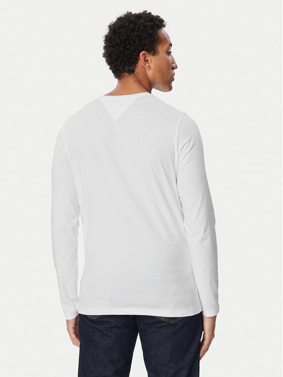 Tommy Hilfiger Tommy Hilfiger Longsleeve MW0MW10804 Biały Slim Fit