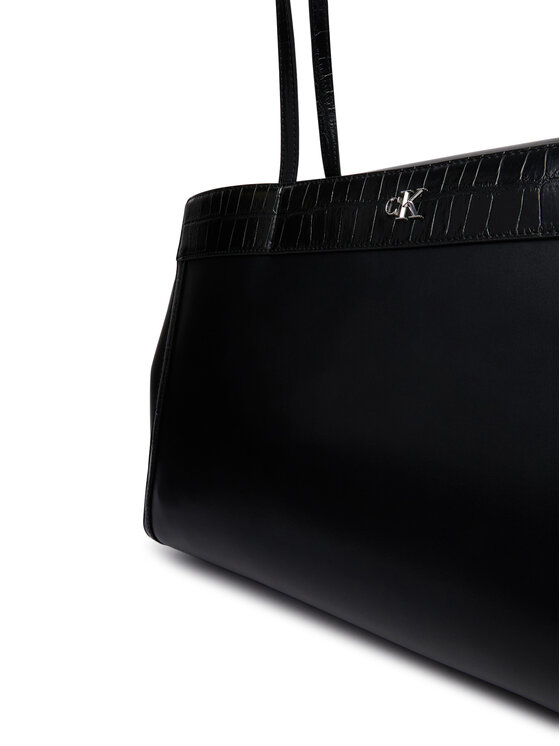Calvin Klein Calvin Klein Ročna torba Ck Croc Snap Large Tote LV04F3904G Črna