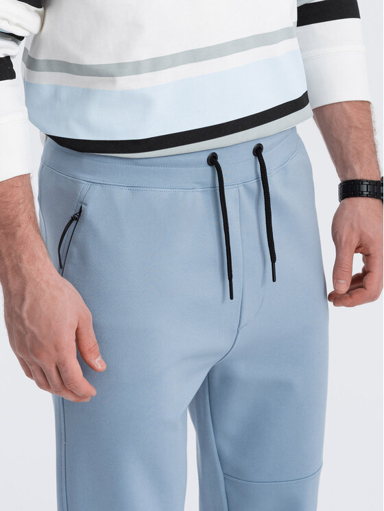 Ombre Ombre Spodnie dresowe OM-PASK-0142 Niebieski Regular Fit