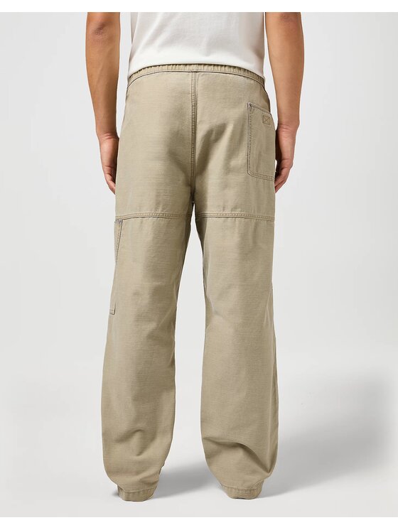 Wrangler Wrangler Spodnie materiałowe DRAWSTRING CARPENTER Brązowy Regular Fit