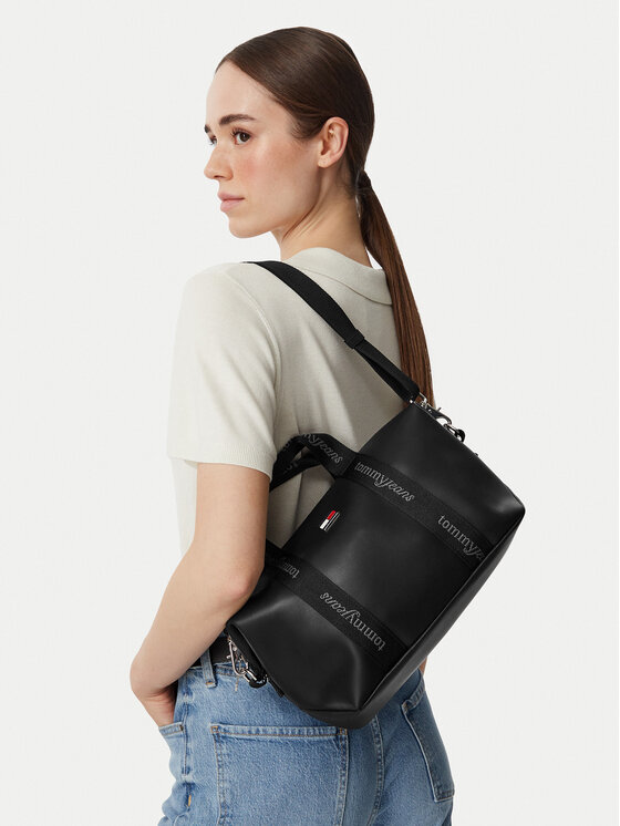 Tommy Jeans Tommy Jeans Soma Tjw Daily Elevated Mini Tote AW0AW19044 Melns