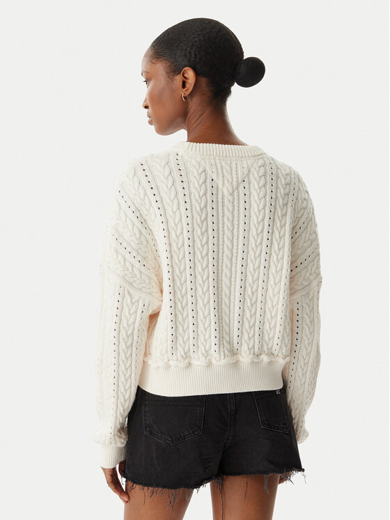 Tommy Jeans Tommy Jeans Πουλόβερ Intarsia Flag Badge DW0DW22317 Κρεμ Regular Fit