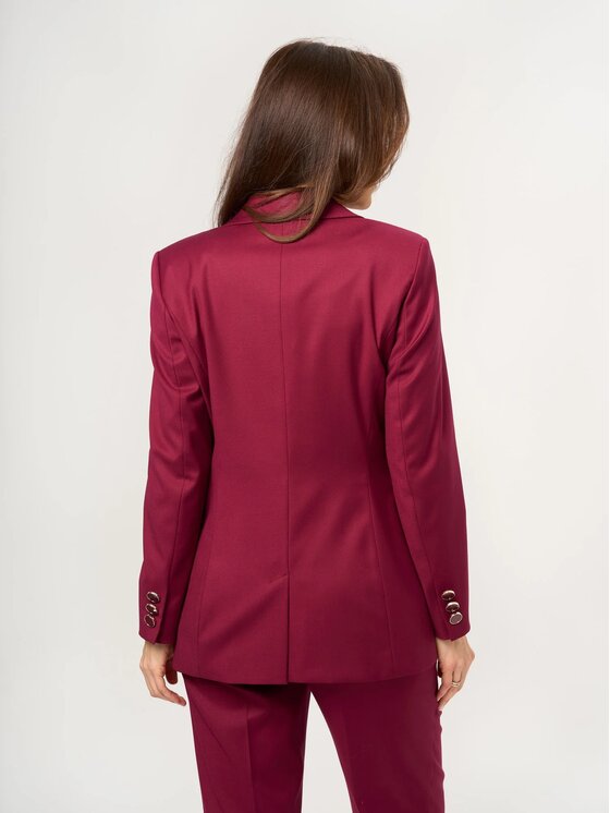 Willsoor Willsoor Marynarka 68261 Bordowy Slim Fit