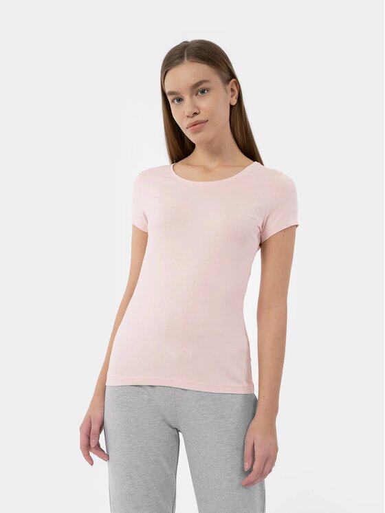 4F 4F T-Shirt 4FMM00TTSHF731-56S Różowy