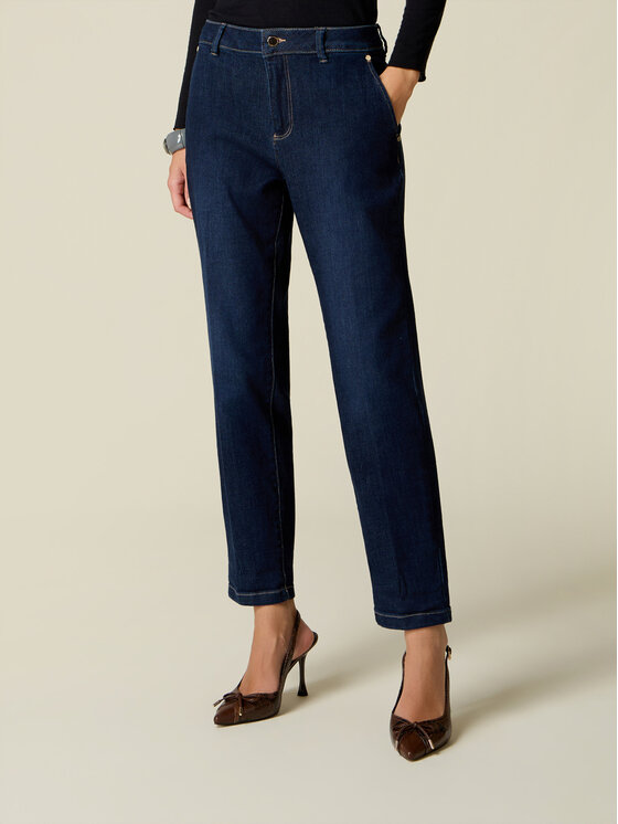 Oltre Oltre Jeansy P492R309439N034 Niebieski Regular Fit