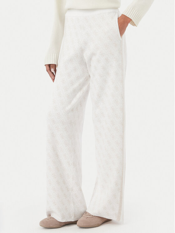 Guess Guess Плетени панталони V6BB01 Z1483 Кремав Regular Fit