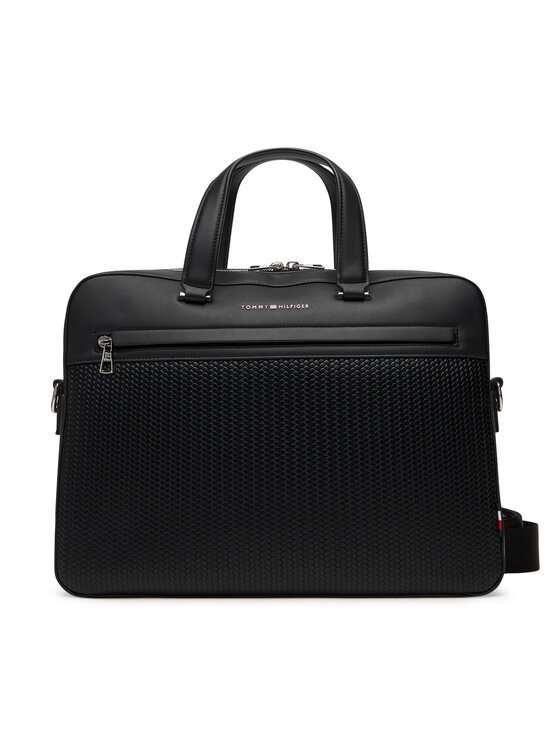 Tommy Hilfiger Torba na laptopa Th Woven Computer Bag AM0AM13660 Czarny