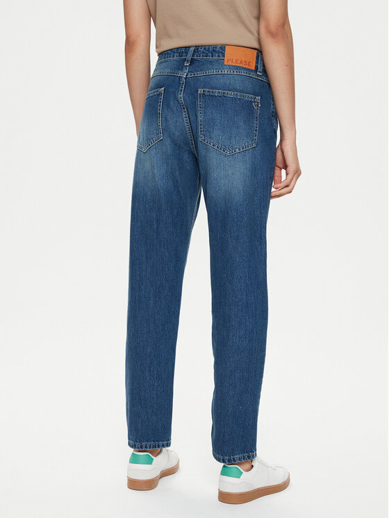 Please Please Jeans hlače P2Y8EH0NOU Mornarsko modra Regular Fit