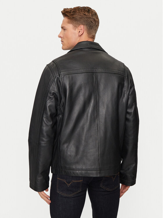 Versace Jeans Couture Versace Jeans Couture Kurtka skórzana 77GAVP02 Czarny Loose Fit
