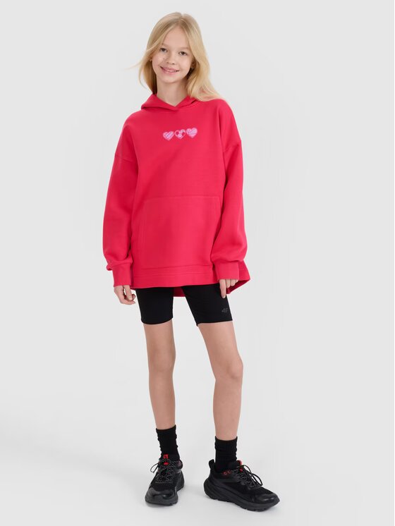 4F 4F Bluza 4FJRSS25TSWSF2235-62S Czerwony Oversize
