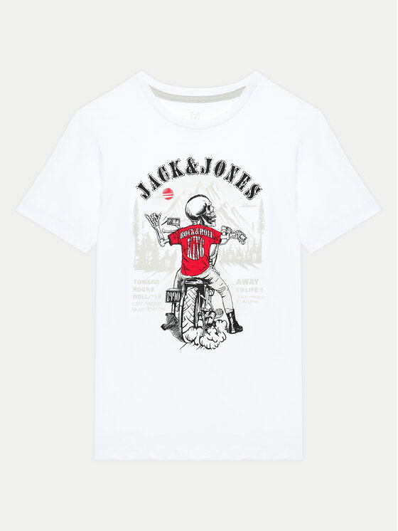 Jack&Jones Junior Tricou Skull Rock 12259437 Alb Standard Fit