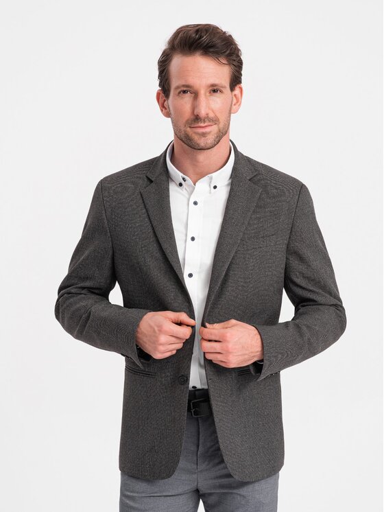 Ombre Ombre Sako OM-BLZB-0114 Šedá Regular Fit