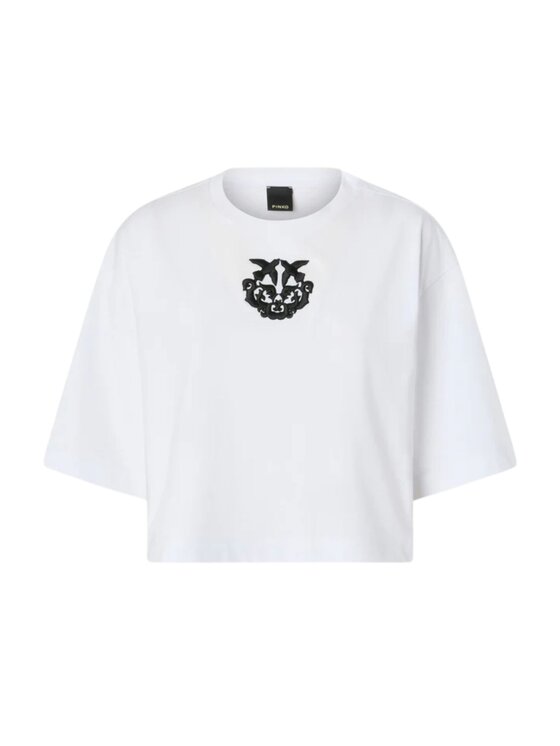 PINKO PINKO T-shirt BORGHETTO T-SHIRT JERSEY LOGO Bianco Comfort Fit