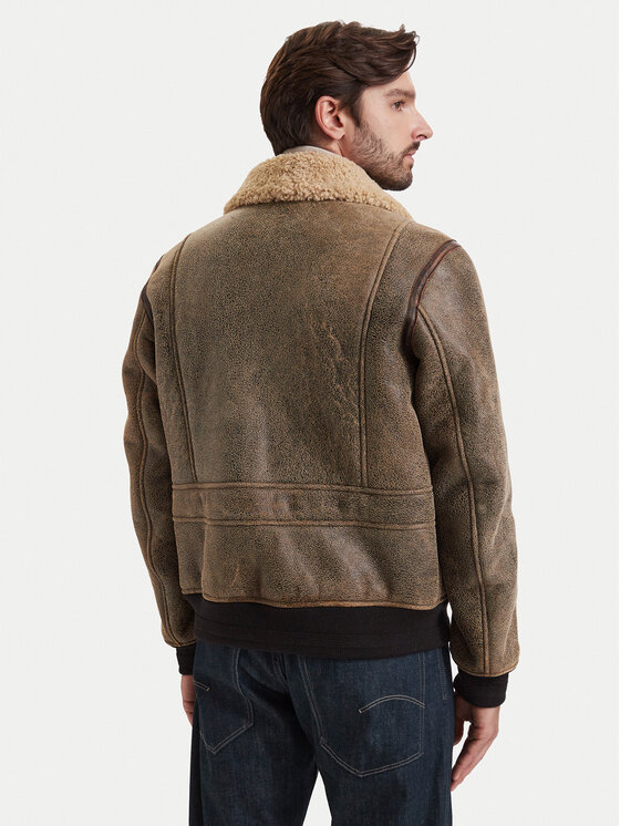 Aeronautica Militare Aeronautica Militare Giacca di pelle 262PN0165U100876 Marrone Regular Fit