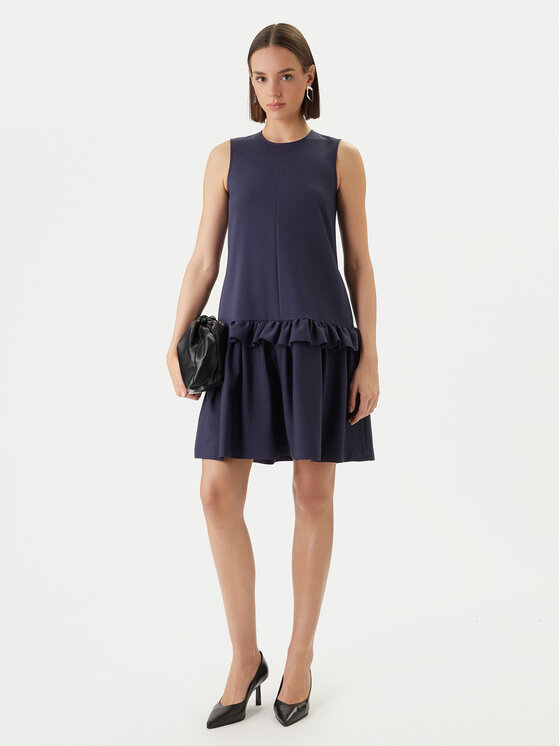 Victoria Victoria Beckham Victoria Victoria Beckham Každodenné šaty Stretch Faille 2221WDR002556C Tmavomodrá Relaxed Fit