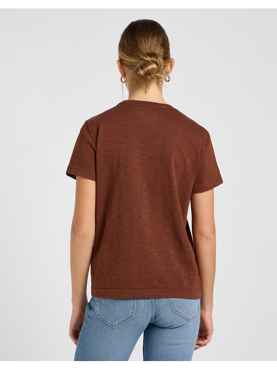Lee Lee T-Shirt Perfect Tee Brązowy Regular Fit