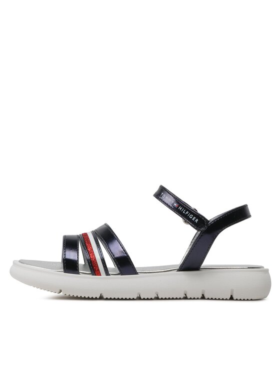 Tommy Hilfiger Tommy Hilfiger Sandały Stripes Velcro T4A2-32771-1372 S Granatowy