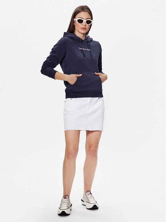 Tommy Jeans Tommy Jeans Mikina Serif Linear DW0DW15649 Tmavomodrá Regular Fit