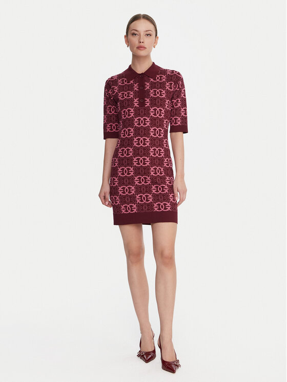 PINKO PINKO Strickkleid Nothing 106039 A2YD Dunkelrot Regular Fit