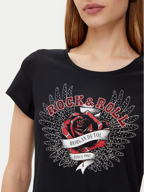 Morgan Morgan T-shirt 251-DREBEL Crna Regular Fit