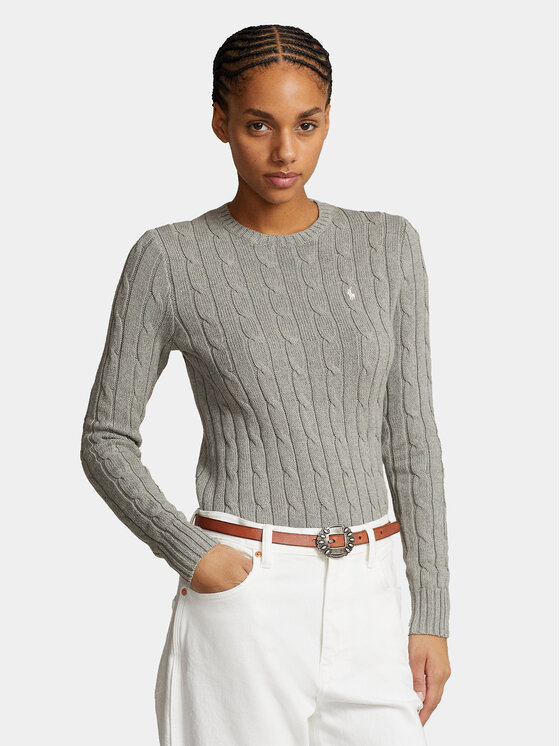 Polo Ralph Lauren Sveter Julianna 211943903001 Sivá Regular Fit