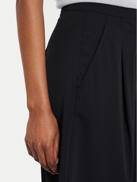 Max Mara Leisure Max Mara Leisure Hlače iz tkanine Bonn 2426786017 Črna Relaxed Fit