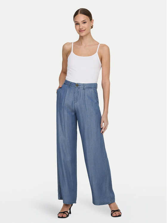 JDY JDY Kalhoty z materiálu Jasper 15283508 Modrá Wide Leg