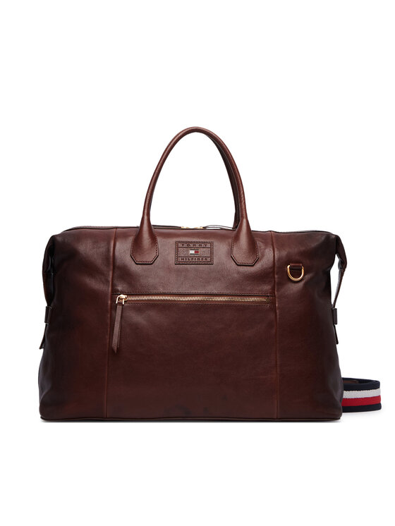 Tommy Hilfiger Tommy Hilfiger Hétvégi táska Th Casual Leather Duffle AM0AM14745 Barna