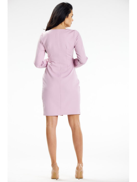 Awama Awama Sukienka letnia A637 Różowy Basic Fit