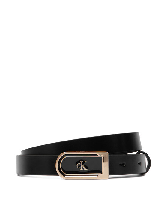 Calvin Klein Calvin Klein Opasok Round Ck Enamel Plaque 20Mm LV04F7109G Čierna