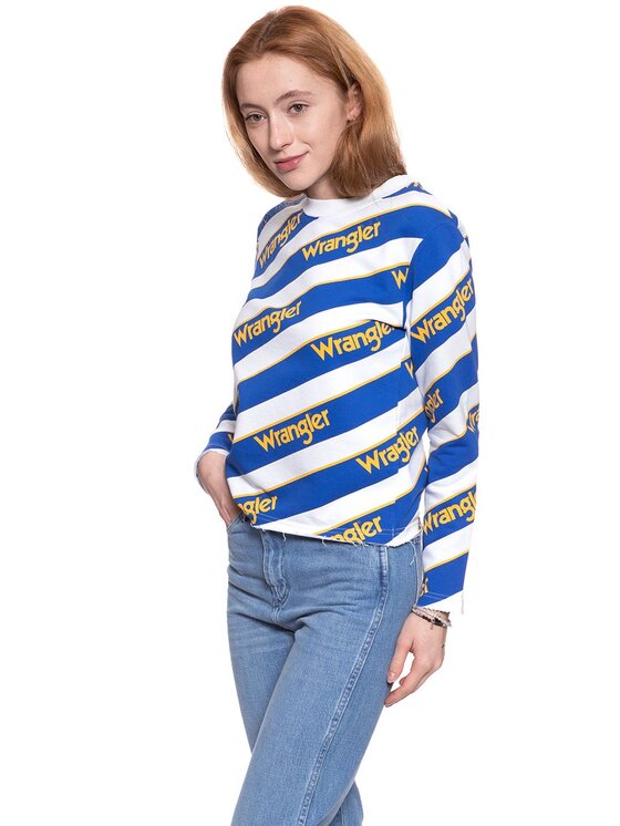 Wrangler Wrangler Bluza B&Y ALL OVER SWT Biały Regular Fit