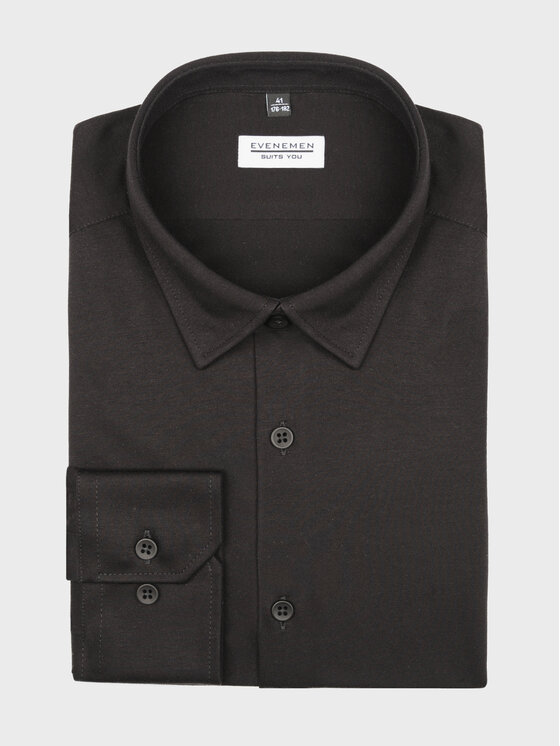Evenemen Evenemen Koszula dzianinowa STICKAT Czarny Slim Fit