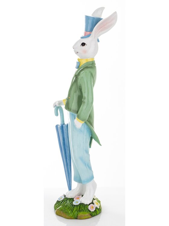 MIAhome MIAhome Figurka królik z parasolem Kolorowy