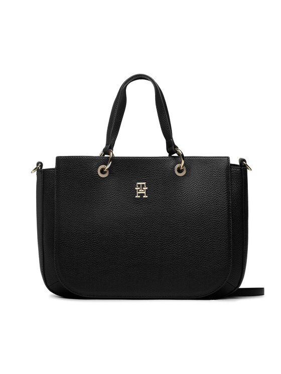 Tommy Hilfiger Ročna Torba Th Emblem Satchel AW0AW14503 Mornarsko Modra