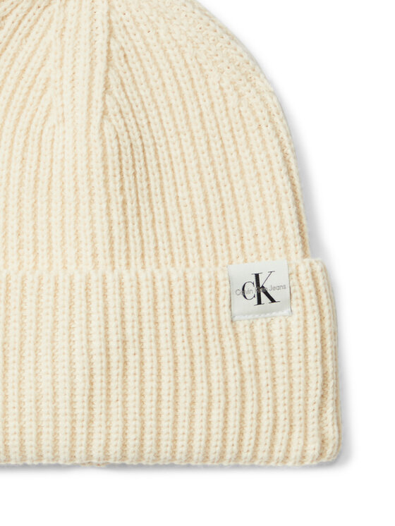 Calvin Klein Jeans Calvin Klein Jeans Czapka Monogram Rib Beanie IU0IU00440 Écru