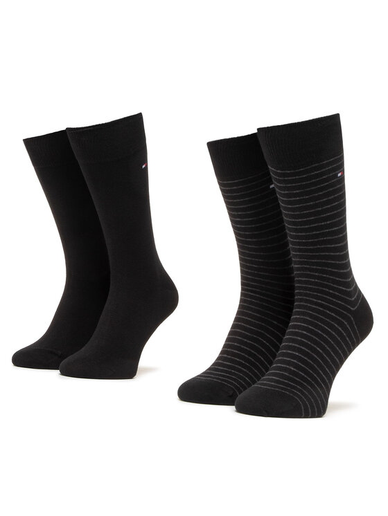 Tommy Hilfiger Tommy Hilfiger 2er-Set hohe Herrensocken 100001496 Schwarz