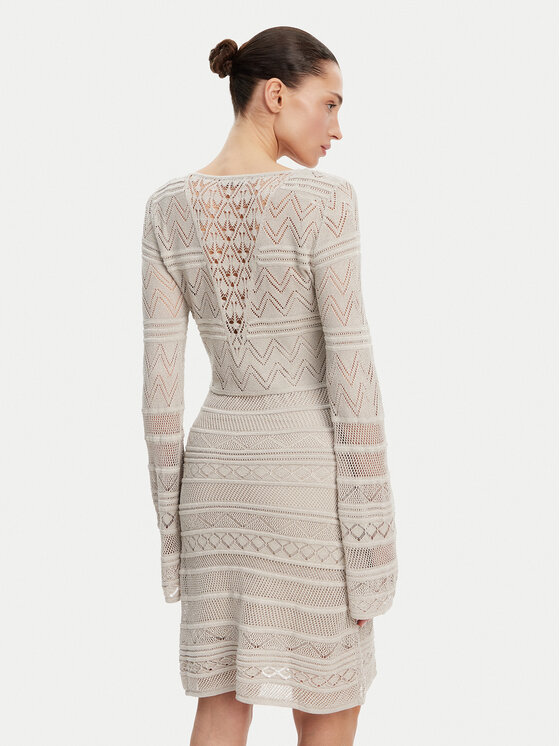 Guess Guess Úpletové šaty W5GK48 Z3E22 Šedá Slim Fit