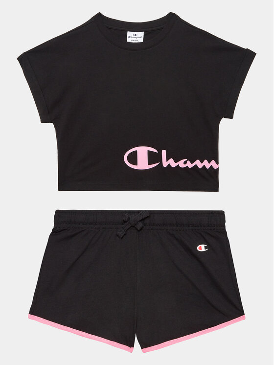 Champion Champion Komplekti kuuluvad t-särk ja šortsid 404624 Must Regular Fit