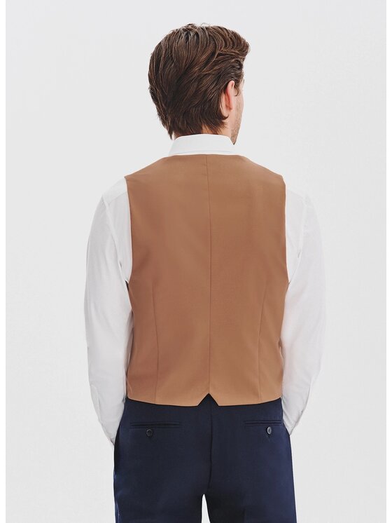 Pako Lorente Pako Lorente Kamizelka garniturowa P25WF-8X-008 Miedziany Slim Fit