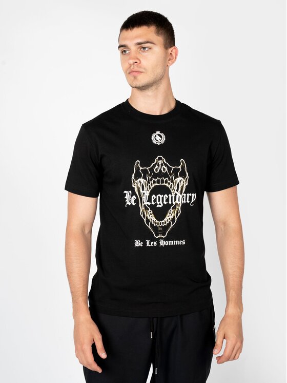 Les Hommes Les Hommes T-Shirt LBT1030700P Μαύρο Regular Fit
