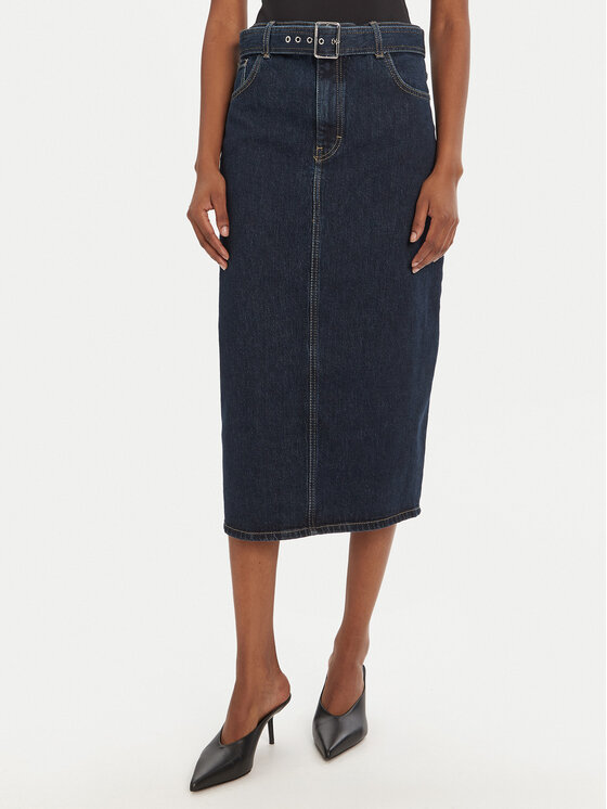 HUGO HUGO Fustă de blugi Gatje_2 50541495 Bleumarin Regular Fit