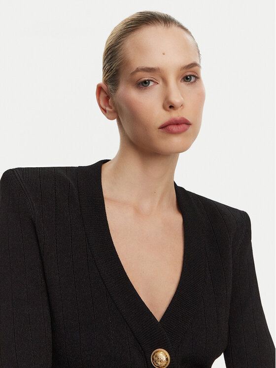 Balmain Balmain Cardigan DF1KL007KB07 Nero Regular Fit