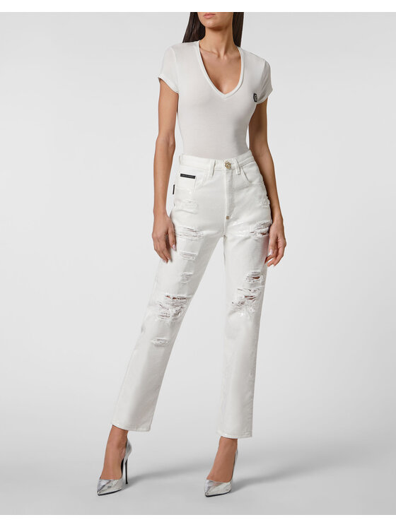 PHILIPP PLEIN PHILIPP PLEIN Jeansy 1741 Biały