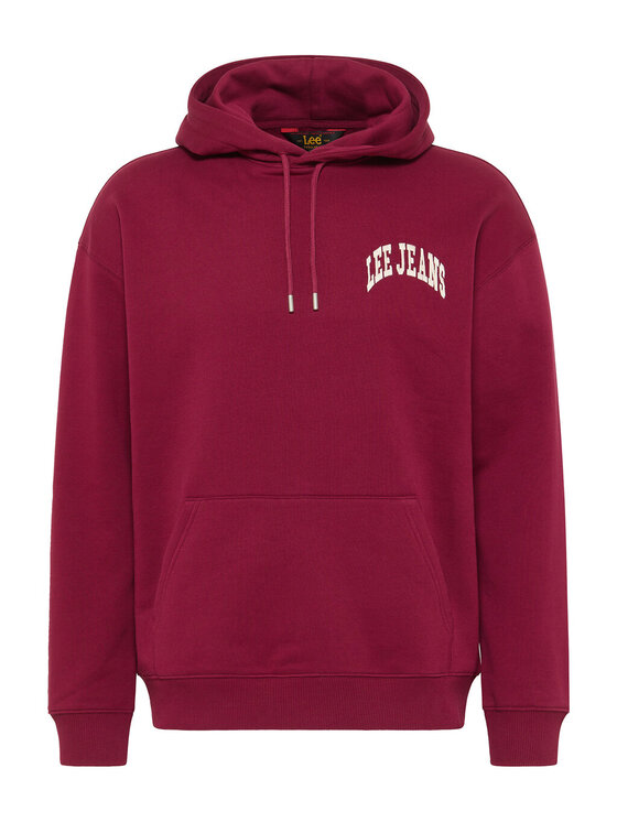 Lee Lee Bluza VARSITY HOODIE Czerwony Loose Fit