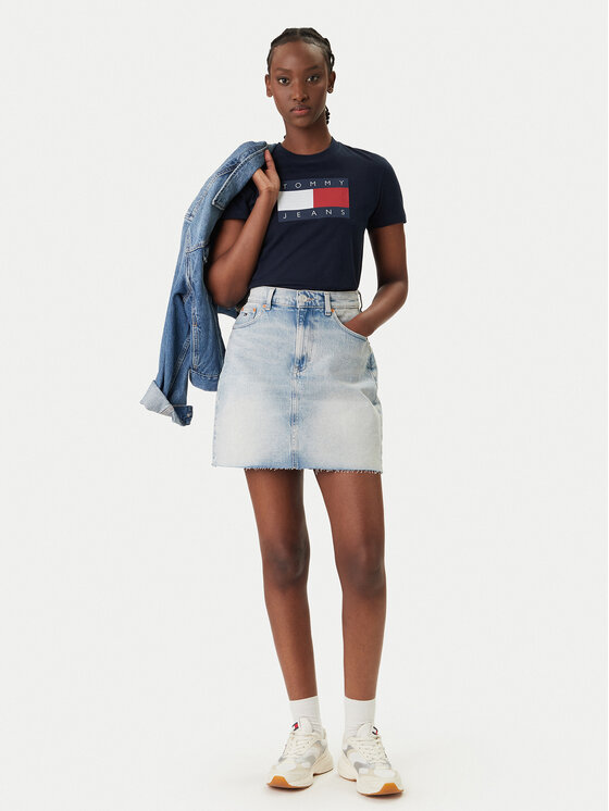 Tommy Jeans Tommy Jeans Tricou Flag DW0DW22562 Bleumarin Regular Fit