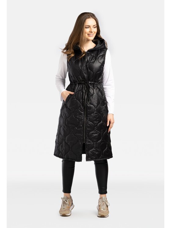 Perso Perso Vesta pikowany z troczkami Čierna Slim Fit