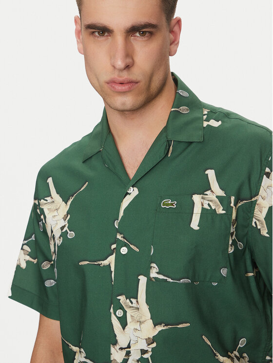 Lacoste Lacoste Koszula CH0113 Zielony Relaxed Fit