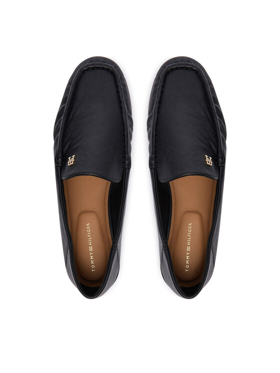 Tommy Hilfiger Tommy Hilfiger Lords Leather Ruched Toe Loafers FW0FW09250 Fekete