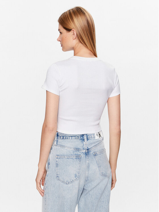 HUGO HUGO T-Shirt Deluisa 50489120 Bílá Slim Fit