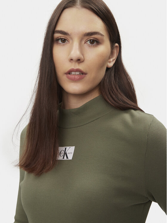 Calvin Klein Jeans Calvin Klein Jeans Ежедневна рокля J20J222918 Зелен Slim Fit